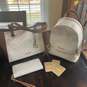 Set of Michael Kors Back Pack, Work Bag and Wallet